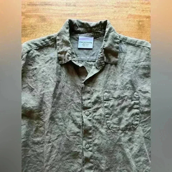 Parachute Sage Green Linen Button-Up Shirt – Small Petite - Picture 9 of 10